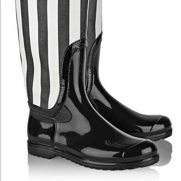 Dolce&Gabanna striped patent rainboots - Picture 1 of 8